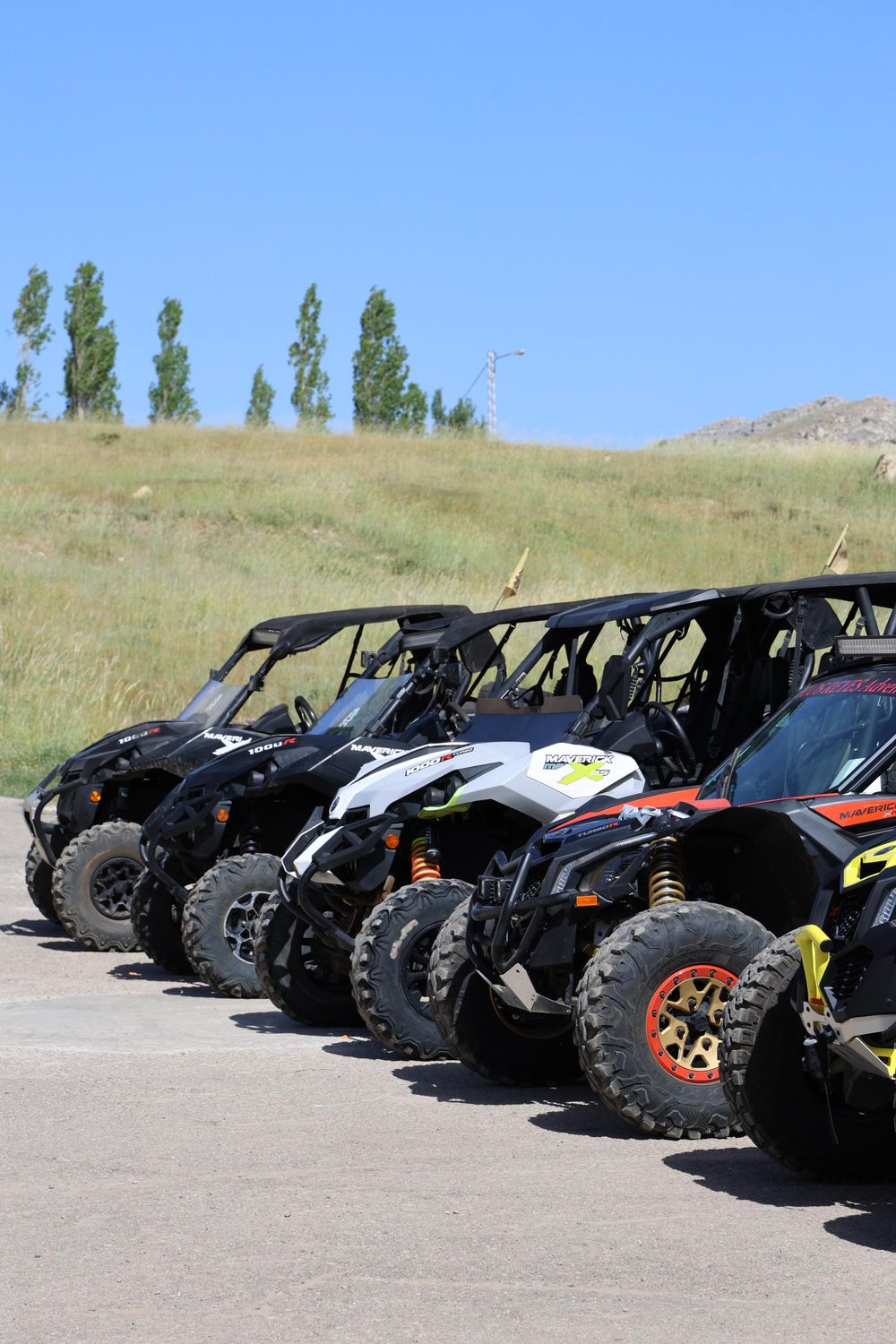 Row of Can-Am Maverick X ds machines